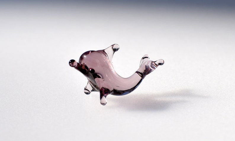 Cute glass mini dolphin Unique gift. whimsical Lamp work miniature character from Glass Menagerie
