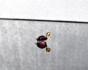Kleinste lila Glas Schildkröte der Welt, wunderlich, Lampwork Miniatur Charakter aus Glasmenagerie, einzigartiges Geschenk.
