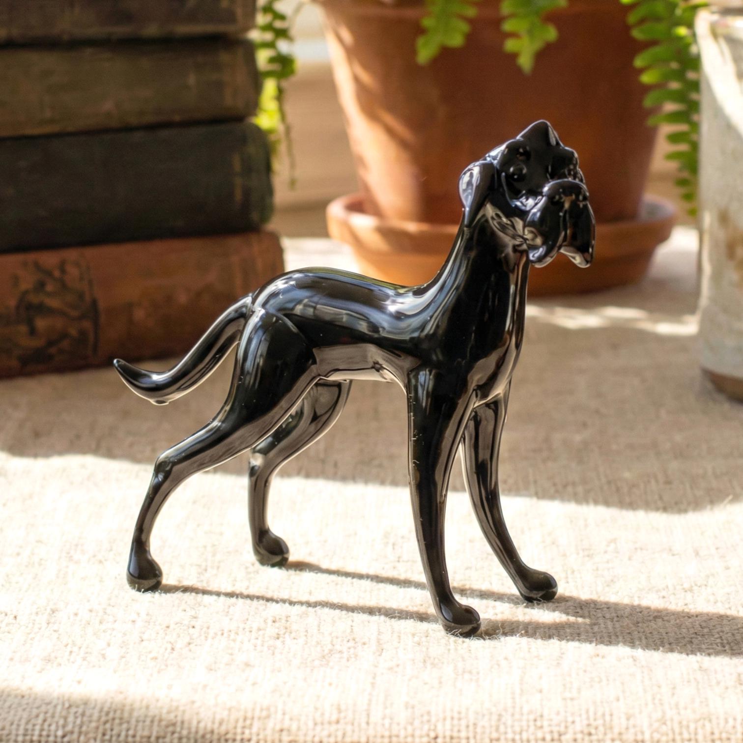 ガラス製のグレートデーン、犬の像、グレートデーンギフト、グレート