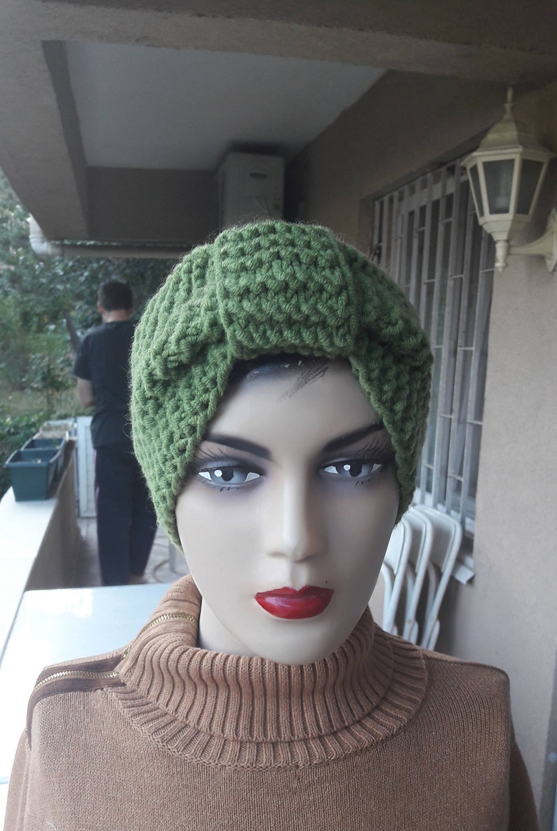 Ear Warmers wool headbands -pear green Knit Headband Light green green Knit Headband green knit headband wool bandana Earmuffs