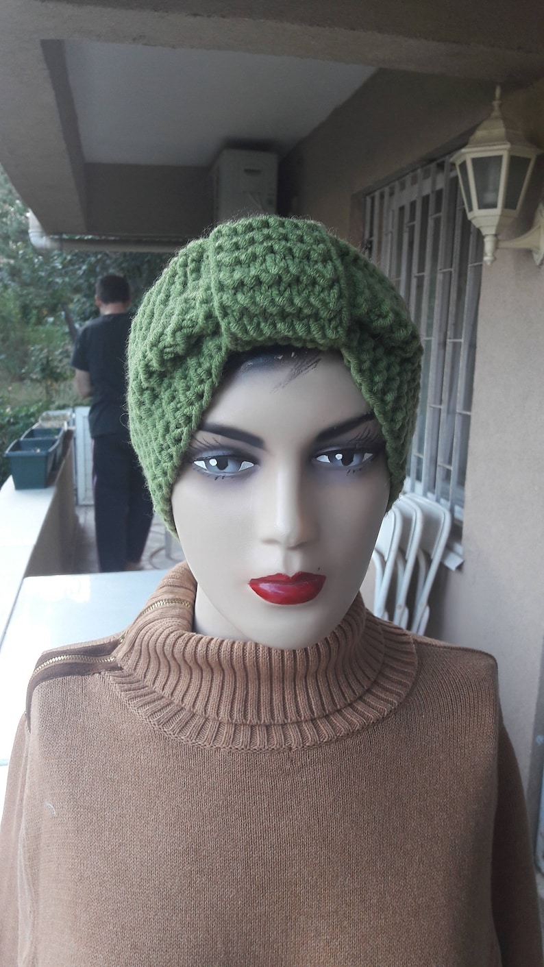 Ear Warmers wool headbands -pear green Knit Headband Light green green Knit Headband green knit headband wool bandana Earmuffs