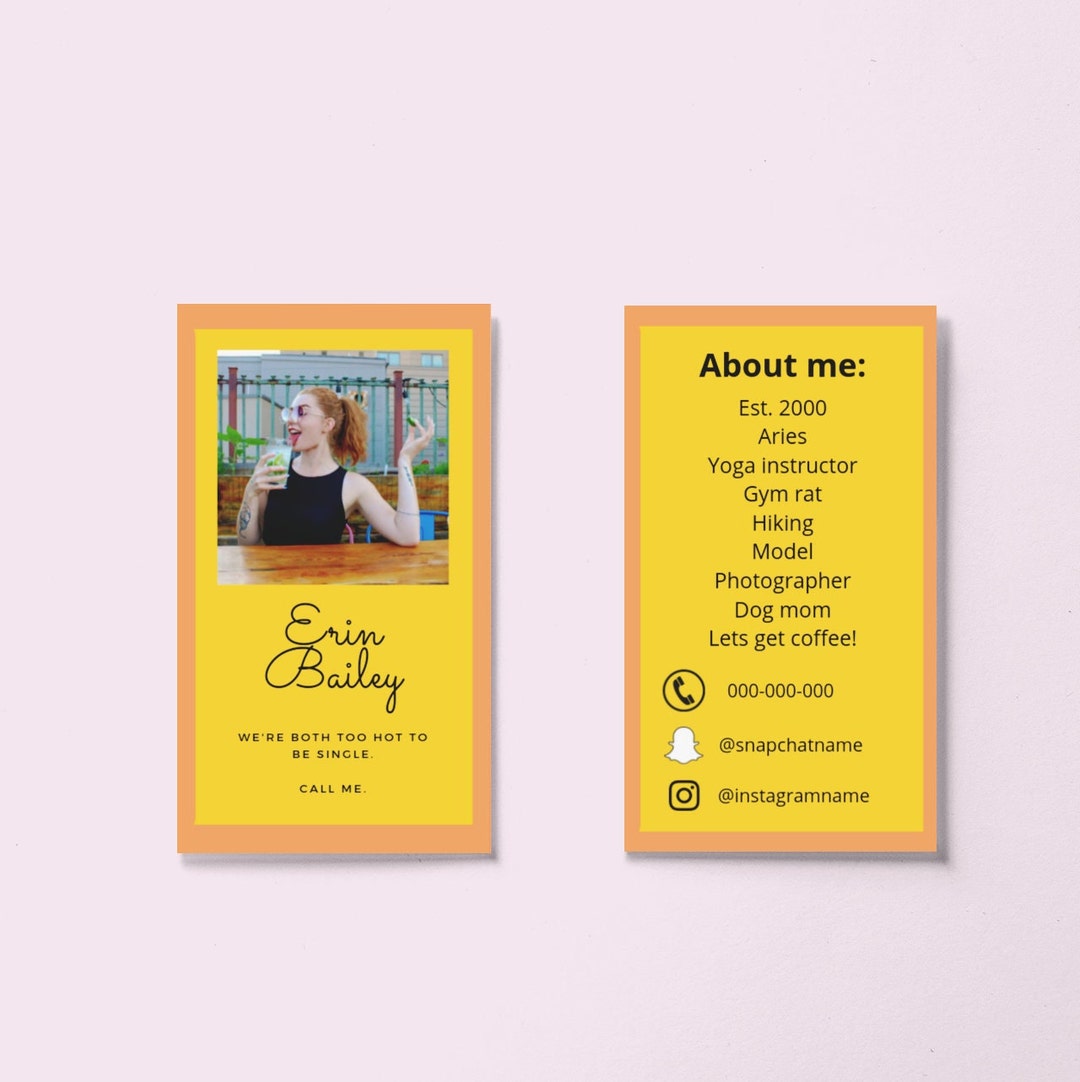 Dating Business Cards, Flirty Card, Business Card, Date Idea