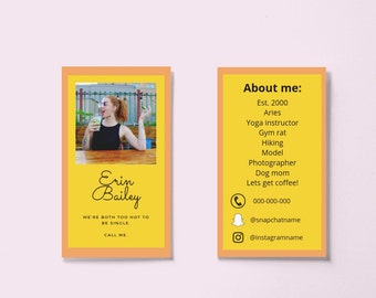 Dating Business Cards, flirty card, business card, date idea, relationship, single, flirty business card, funny card, dating idea, minimal