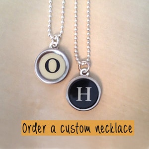 You choose your  typewriter key jewelry necklace! Personalized Jewelry.  NO GLUE.  Charm necklace. Custom vintage typewriter key pendants.