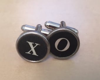 Letters XO Typewriter Key Jewelry Cufflinks.   Mens cufflinks.   Women cufflinks.  Womens gifts.   No GLUE!