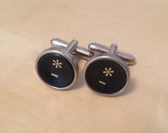 Asterisk Typewriter Key Cufflinks: Authentic Writer's Gift