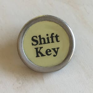 Unisex Shift  Pin or Tie Tack. Recycled Typewriter Key Jewelry. Divorce.Teacher.