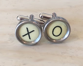 Letters XO Typewriter Custom Cufflinks. Typewriter key Jewelry.  NO GLUE!  Womens gifts.  Anniversary gifts.  Initial x and o. Love jewlery