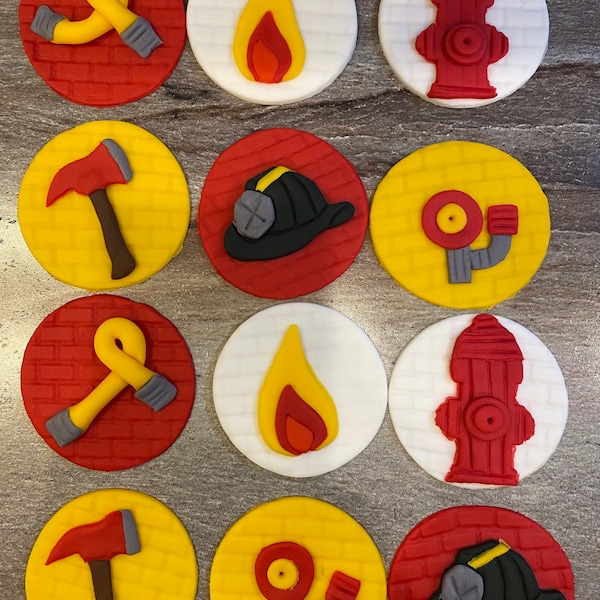 Firefighter cupcake topper