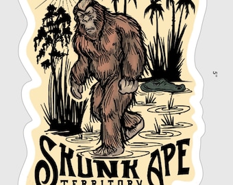 Skunk Ape Territory Durable Water Resistant Matte Vinyl Sticker