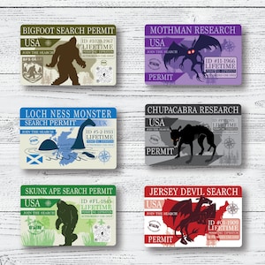 Cryptid Search Permit Collection Wallet-Sized Metal Card