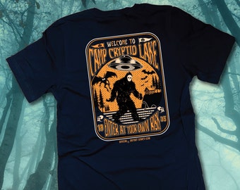 Bigfoot Search Gear Artist Designed Original Brand Camp Cryptid Lake T-Shirt