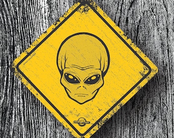 Alien Crossing 12x12 Metal Xing Novelty Street Sign