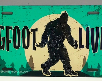 Bigfoot Search Gear Original Brand Artist Designed Metal License Plate