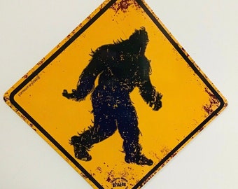 Bigfoot Crossing Xing Metal Street Sign 12x12