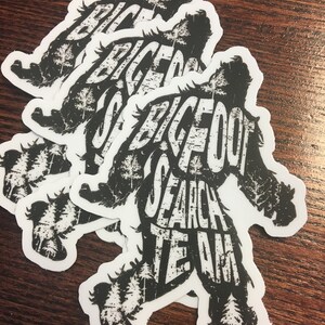Bigfoot Search Team Durable Water Resistant Vinyl Sticker