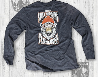 Bigfoot Search Gear Artist Designed Original Brand Great Smoky Mountains Winter Yeti Long Sleeve