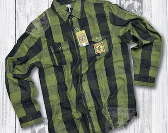 Bigfoot Search Gear Yarn-Dyed Long Sleeve Flannel Shirt - Green