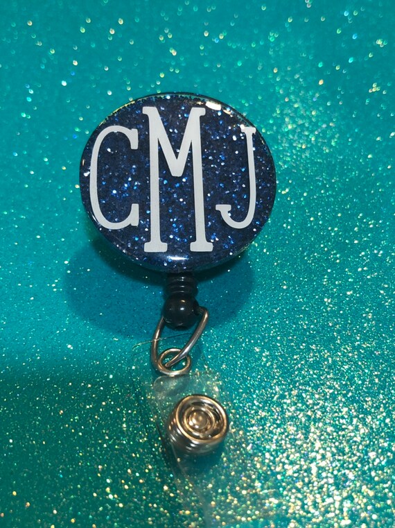 Initial Badge ReelGlitter Personalized Badge Reel