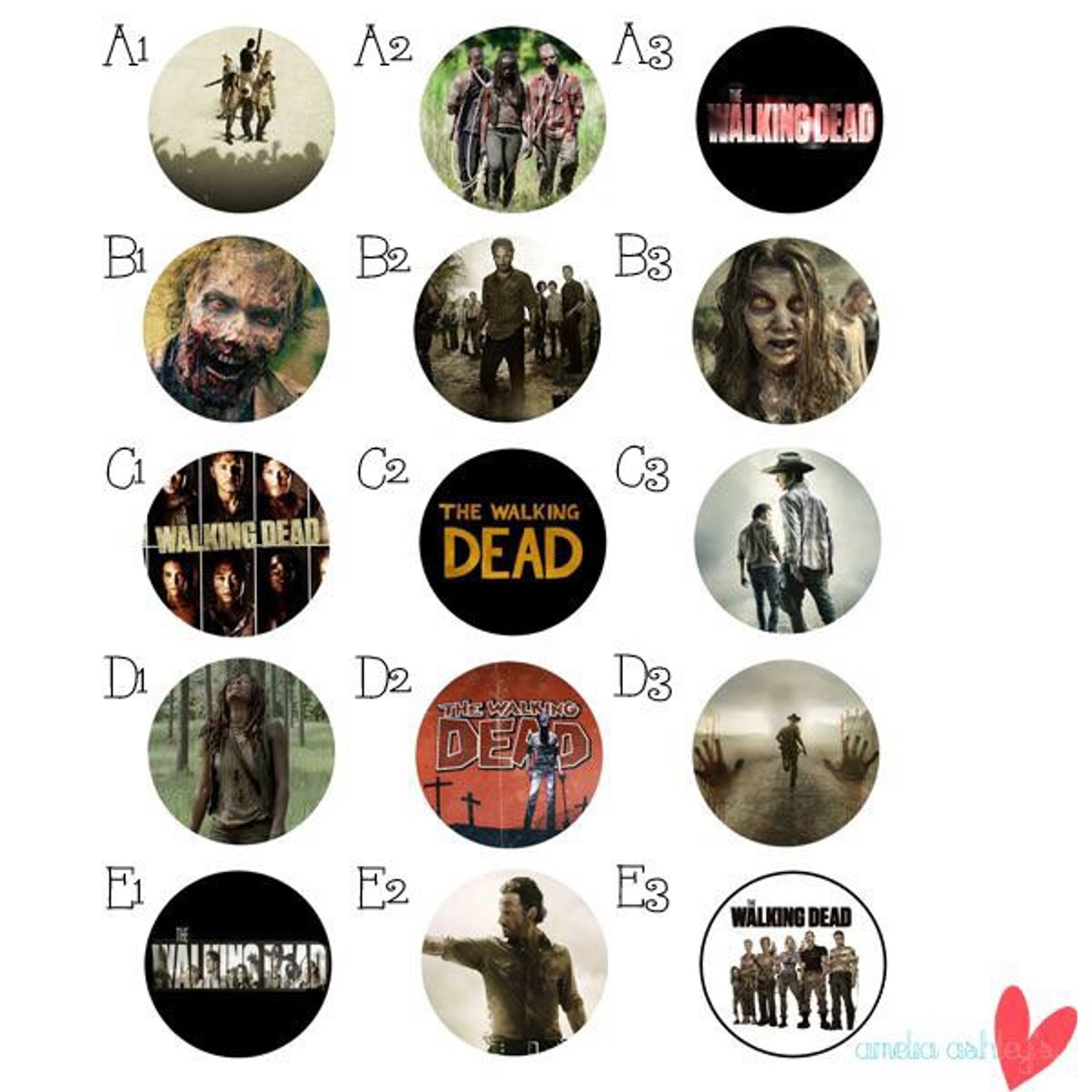 Walking dead id badge holder TWD retractable name badge clip Etsy