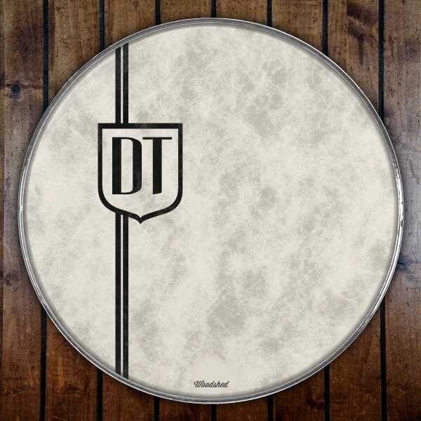 Customized Vintage Shield Logo Drumhead Print