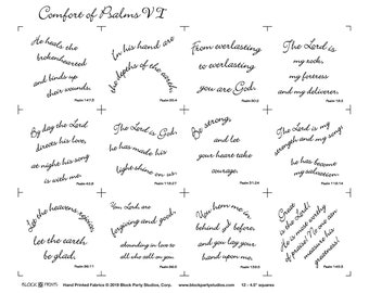 Comfort of Psalms VI Fabric Panel: Christian Bible Verses