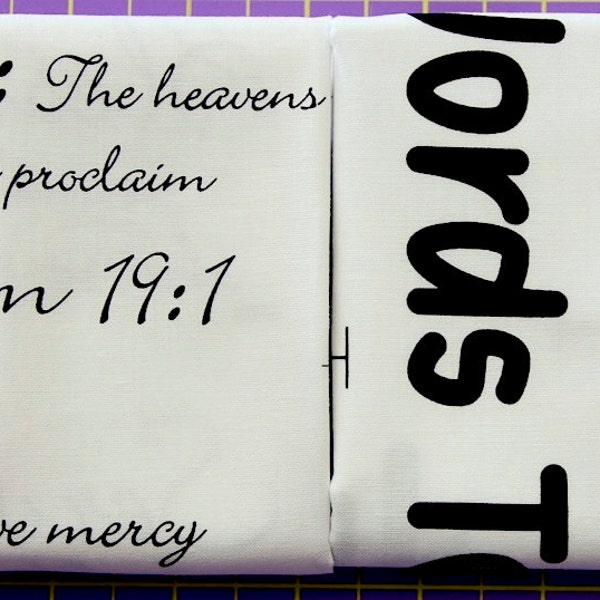 Scripture Variety Pack w/ Free Praise and Promises Pattern; Comfort of Psalms, Beatitudes, Words to Live By, Handprinted Fabric Panels