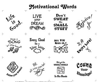 Motivational Words Fabric Panel