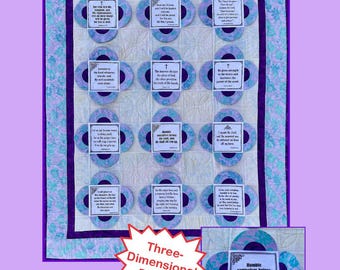 Circle of Life Pattern with Inspired Words Fabric Panel