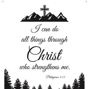 I Can Do All Things Through Christ Quilt Fabric Panel