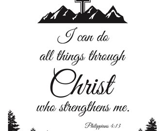 I Can Do All Things Through Christ Quilt Fabric Panel