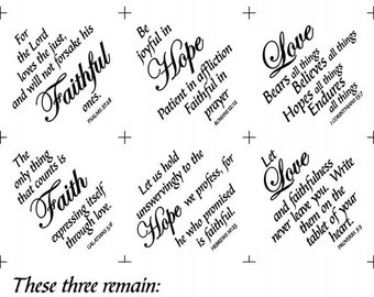 Faith, Hope, and Love Religious Fabric Panel