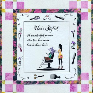 Love is in the Hair Hairdresser and Hair Stylist Quilt Pattern & Fabric Panel