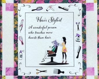 Love is in the Hair Hairdresser and Hair Stylist Quilt Pattern & Fabric Panel