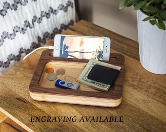 mens personalized gifts, Fathers Day Gifts from Daughter, Gifts for Dad, Docking Station, Gift ideas for Men, Gifts for Boyfriend,