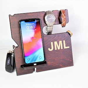 Cadeaux pour mari, cadeaux uniques de jour de pères, valet de station de charge de mens, station d’amarrage, chargeur d’apple watch