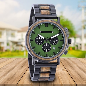 Men&#39;s Watch, Gift for Dad, Men&#39;s Wood Watch, Engraved and Personalized watch, Husband Gift, Personalized Anniversary Gift, Birthday Present