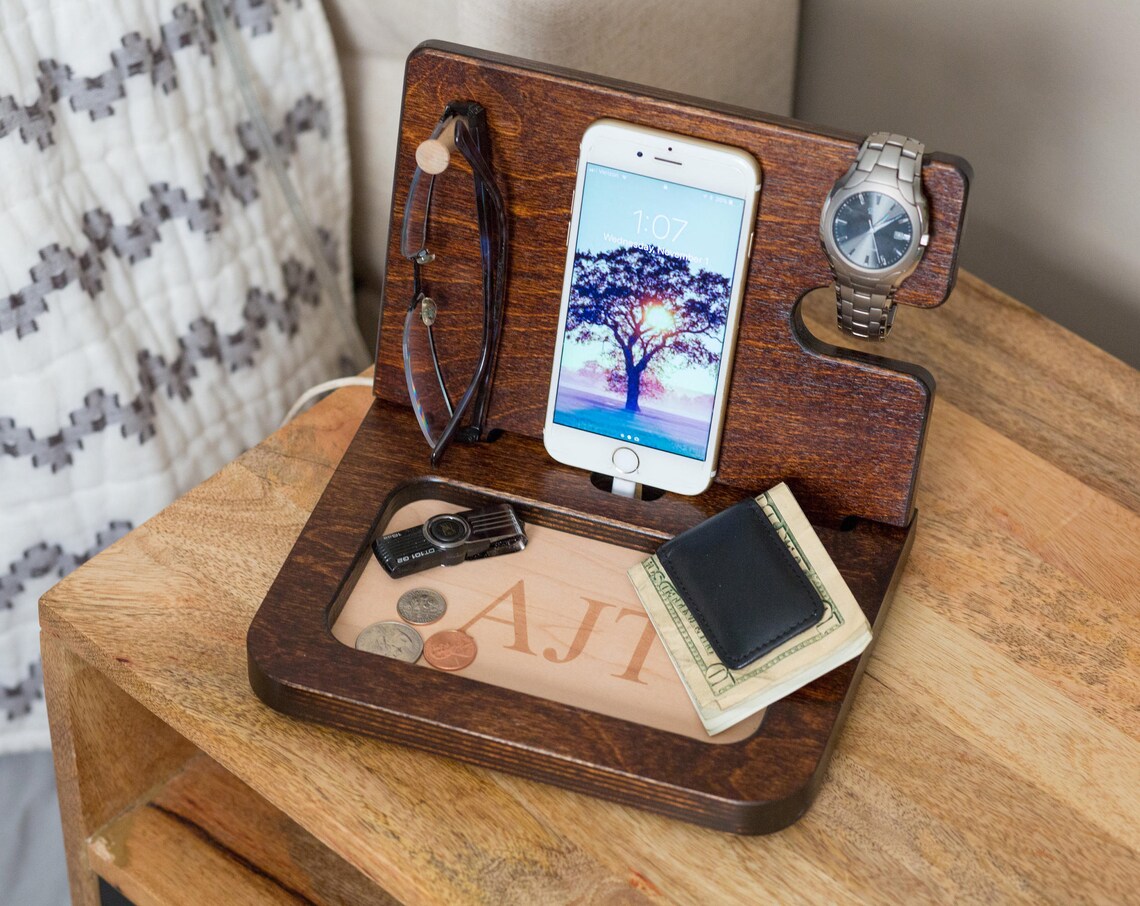 Night Stand Organizer Men's gifts personalized Docking Etsy