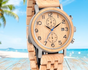 Fathers Day Gift, Dad Gift, Quartz Movement Watch, Mens Wood Watch, Gift for Him, Gift for Husband, Mens Personalized Gift, Boyfriend Gift