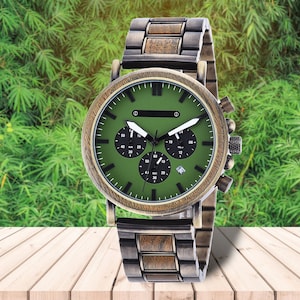 Men&#39;s Wooden Watch, Steel Watch, Men&#39;s Christmas Gift, Husband Anniversary Gift, Wedding Gift, Birthday Present, Dad Gift, Fathers Day Gift