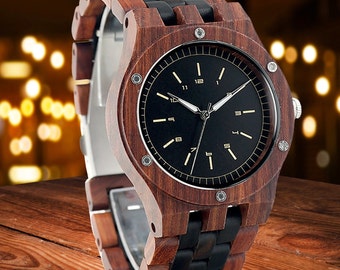 Fathers Day Gift, Men's Wood Watch, Gift for Husband, Boyfriend Gift, Anniversary Gift, Husbands Gift, Dad Watch, Personalized Mens Gift