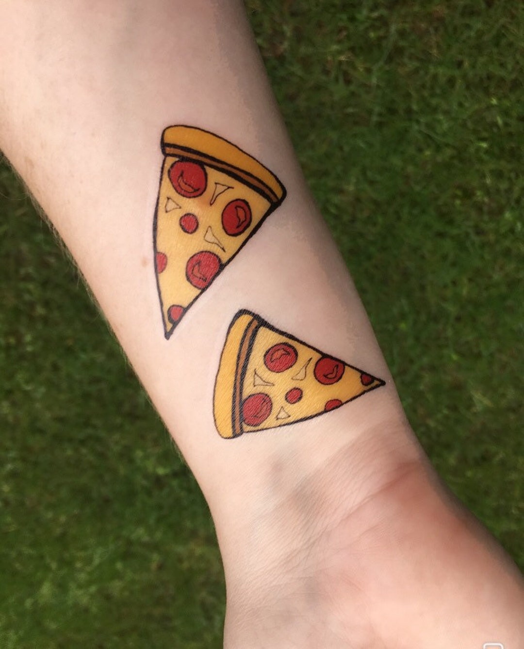 10 Pizza Tattoos Sheet of 10 Pepperoni Pizza Temporary Tattoos Etsy