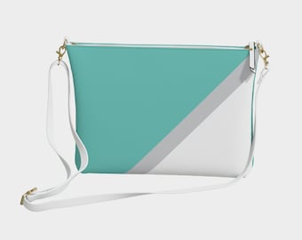 De minimalistische tas in Mint - Vegan lederen crossbody tas