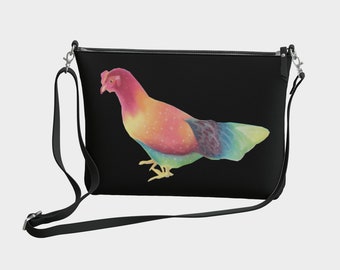 Rainbow Chicken Crossbody Bag - Vegan Leather