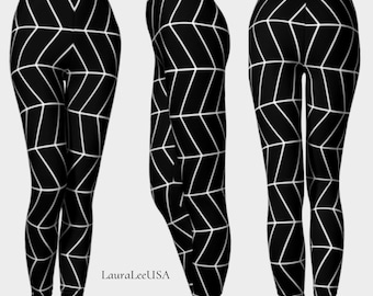 Black Geometric Leggings • LauraLeeUSA