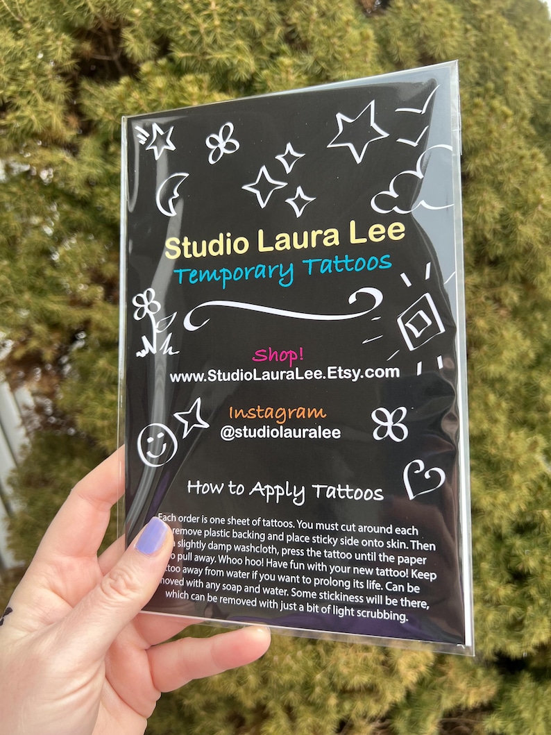 Set of 30 Tiny Taco Temporary Tattoos • Hand Drawn and Made in USA afbeelding 2