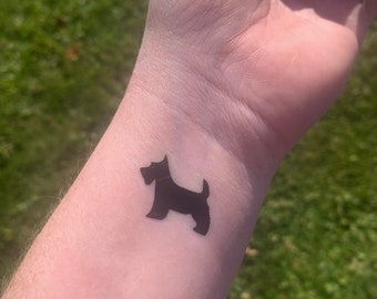Tiny Terrier Tattoos - Sheet of 23 Scottish Terrier Temporary Tattoos