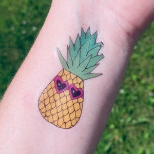 9 Pineapple Temporary Tattoos / Sheet of 9