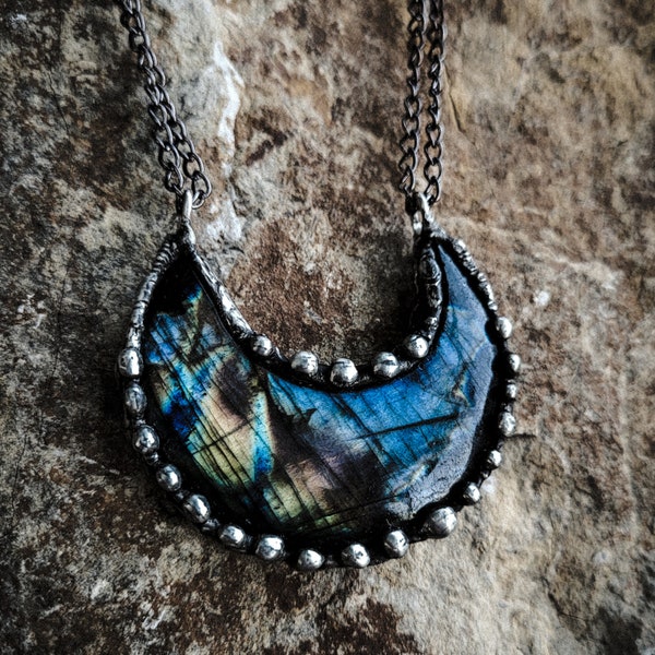 Dark Forrest  Crescent Moon Necklace