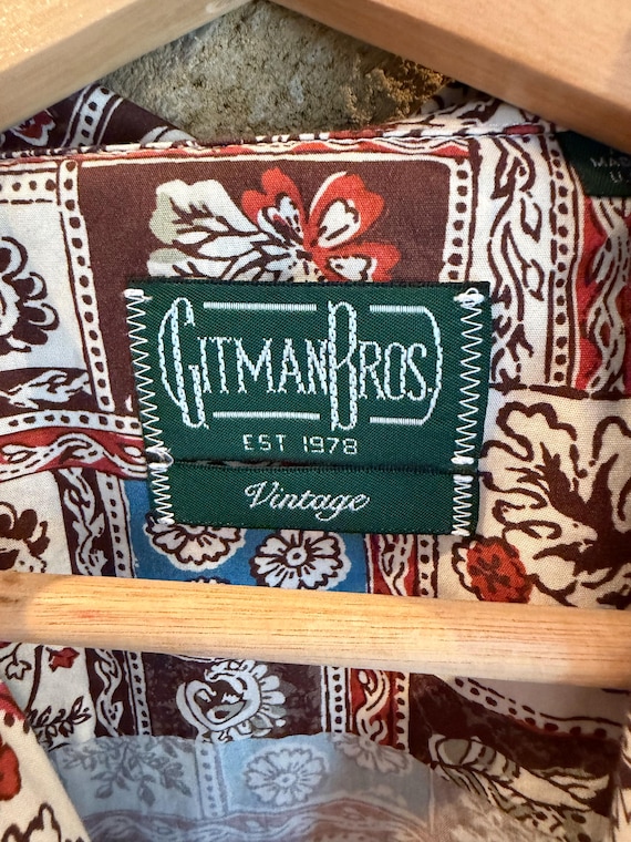 Gitman Bros Vintage Camp Collar Pattern Shirt - S… - image 5